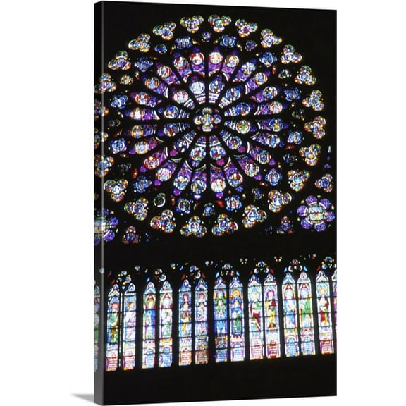 Great BIG Canvas | "Paris, France- Inside famous Notre Dame Cathedral" Canvas Wall Art - 32x48