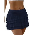 thumbnail image 3 of Flowy Skirts for Women Ruffle Bow-Knot Skorts Mini Skirts High Waisted Tennis Skort Summer Skirts Navy Blue XL, 3 of 8