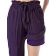 thumbnail image 5 of Made by Olivia Women's Wide Leg Chiffon Loose Pleated Palazzo Pants with Built-in Flexible Liner Shorts and Ribbon Tie Closure, 5 of 6