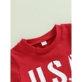 thumbnail image 5 of Bagilaanoe 4th of July Clothes for Toddler Baby Boys Letters Print Short Sleeve T-Shirts Tops + Shorts 6M 12M 18M 24M 3T Kids Independence Day Outfits 2pcs Short Pants Set, 5 of 8