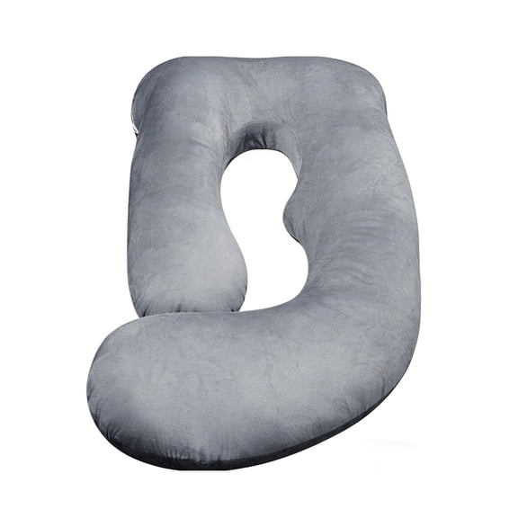 HBMYN J-Shaped Pregnancy Pillow,63"x19.6" Full Body Maternity Support Pillow for Back,Hip&Belly Relief,Side Sleeper Nursing Pillow,Grey