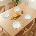 thumbnail image 3 of Unique Bargains Set of 6 Washable Farmhouse Leaf Shape Placemats Indoor Light Gold, 3 of 6