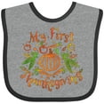 thumbnail image 3 of Inktastic My 1st Thanksgiving Pumpkin Vegetables in Orange and Green Boys or Girls Baby Bib, 3 of 4