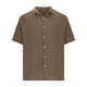 thumbnail image 5 of Camisa de Manga Corta Botón de los Hombres Casual de Color Sólido Botón Cardigan Bolsillo de Manga Corta Turndown Cuello Blusa, Poliéster, 5 of 5