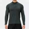 thumbnail image 3 of XUNKUSGA Men's Shirts Quarter Zip Shirts for Men Casual Long Sleeve Running Pullover Tops Slim Fit Lightweight Outdoor Sweatshirt for Hiking Workout Running Golf S-2XL Gray, 3 of 8