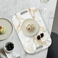 thumbnail image 5 of Serving Trays with Handles, 14.5 x 9.8 inch Rectangular Plastic Tray for Restaurant, Kitchen, Golden White Marble, 5 of 6