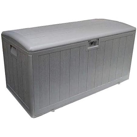 73 Gallon Weather-Resistant Resin Outdoor Storage Deck Box With Slide And Snap Assembly  Driftwood
