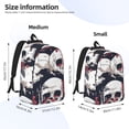 thumbnail image 2 of Balery Gothic Skulls And Roses Mochila Clásica Impresa Básica para Viaje, Mochila Escolar Resistente al Agua, Mochila de Lona con Correas Ajustables-Medium, 2 of 5