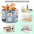 thumbnail image 4 of Collapsible 20" Round Storage Basket with Handles Laundry Hamper Open Storage Bins Cartoon Ghost Clip Art, 4 of 6
