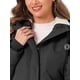 thumbnail image 5 of Abrigo parka para mujer Inspire Chic con cinturón, bolsillos, mangas largas y capucha de piel sintética, color negro, 5 of 6