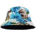 thumbnail image 2 of Flower Reversible Bucket Hat For Men Women Summer Travel Beach Outdoor Fishing Hat 100% Cotton - J618-Blue, 2 of 4