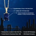 thumbnail image 2 of Gem Stone King 14K Yellow Gold Blue Sapphire Pendant Necklace | 1.56 Cttw | Gemstone September Birthstone | Octagon 7X5MM | Gold Necklace for Women | With 18 inch Gold Chain, 2 of 6