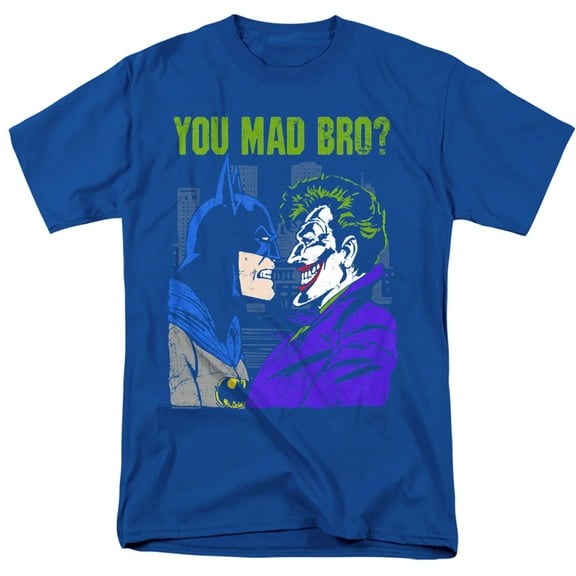 DC Mad Bro Unisex Adult T Shirt, Royal, Small