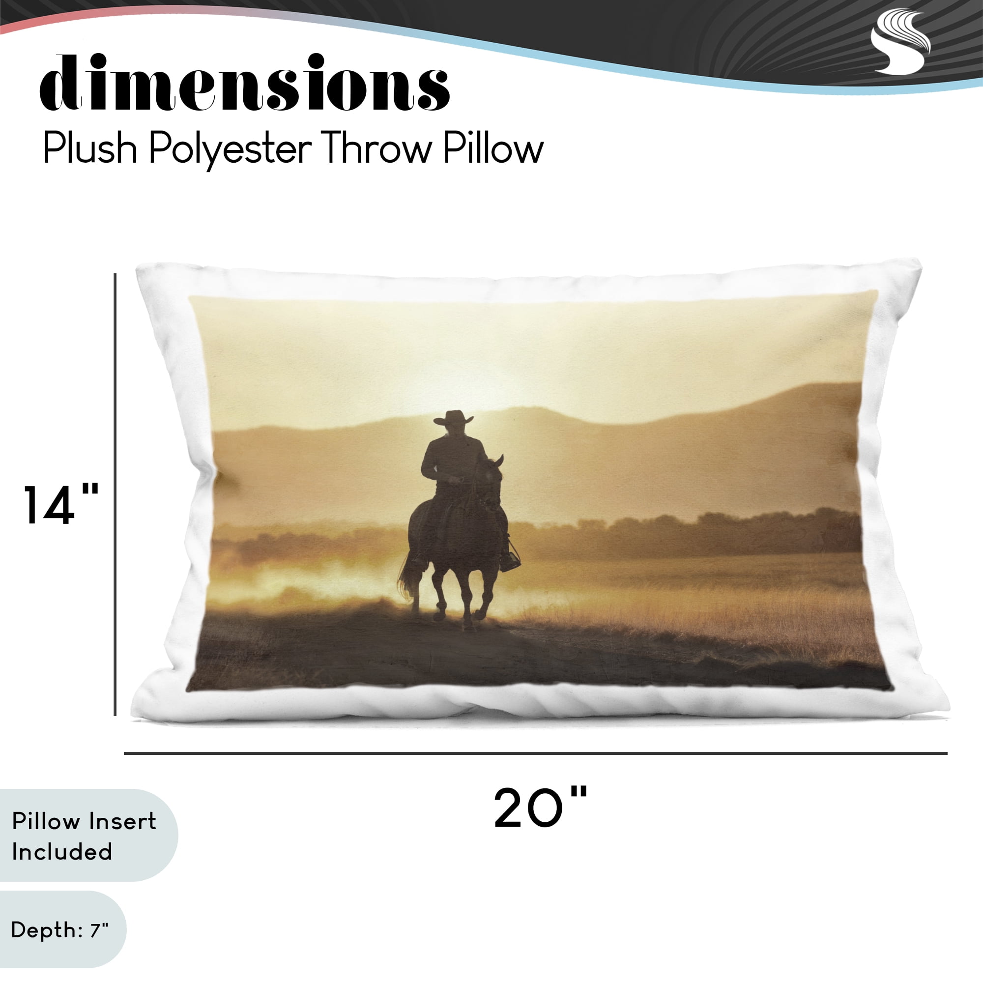 Stupell Industries Cowboy's Ride Home Decorative Printed Throw Pillow, design by Kim Allen, 14 x 7 x 20