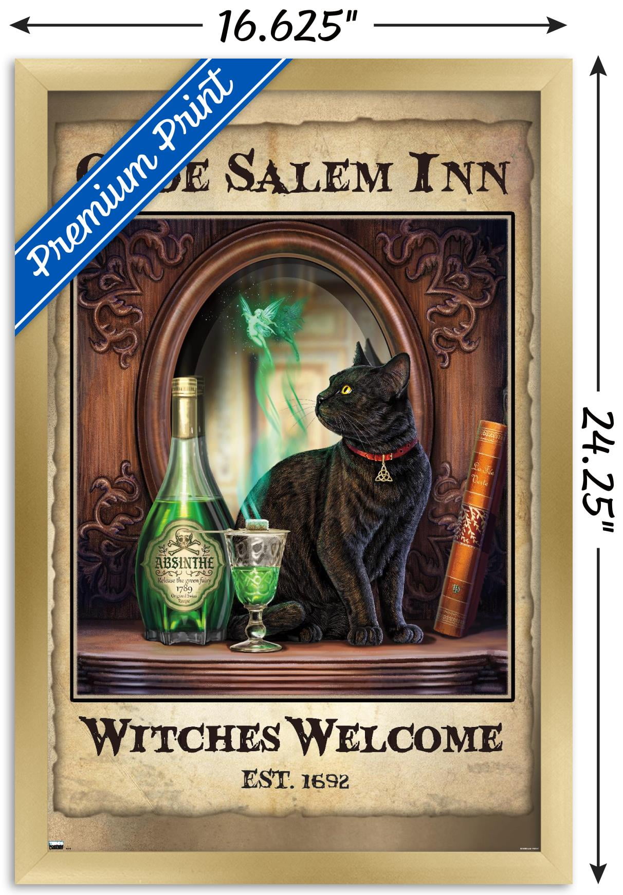 Lisa Parker - Absinthe Witches Welcome Wall Poster, 14.725" x 22.375", Framed