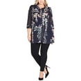 thumbnail image 4 of City Chic Womens Floral Button Down Blouse, Blue, Plus Size, S/16W, 4 of 5