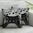 thumbnail image 3 of RUIYC Throw Pillow Covers,Headphone Print Cushion Case for Home Living Room Musical Theme Notes Game Console Controller Decorative Throw Cushion Case,, 3 of 5