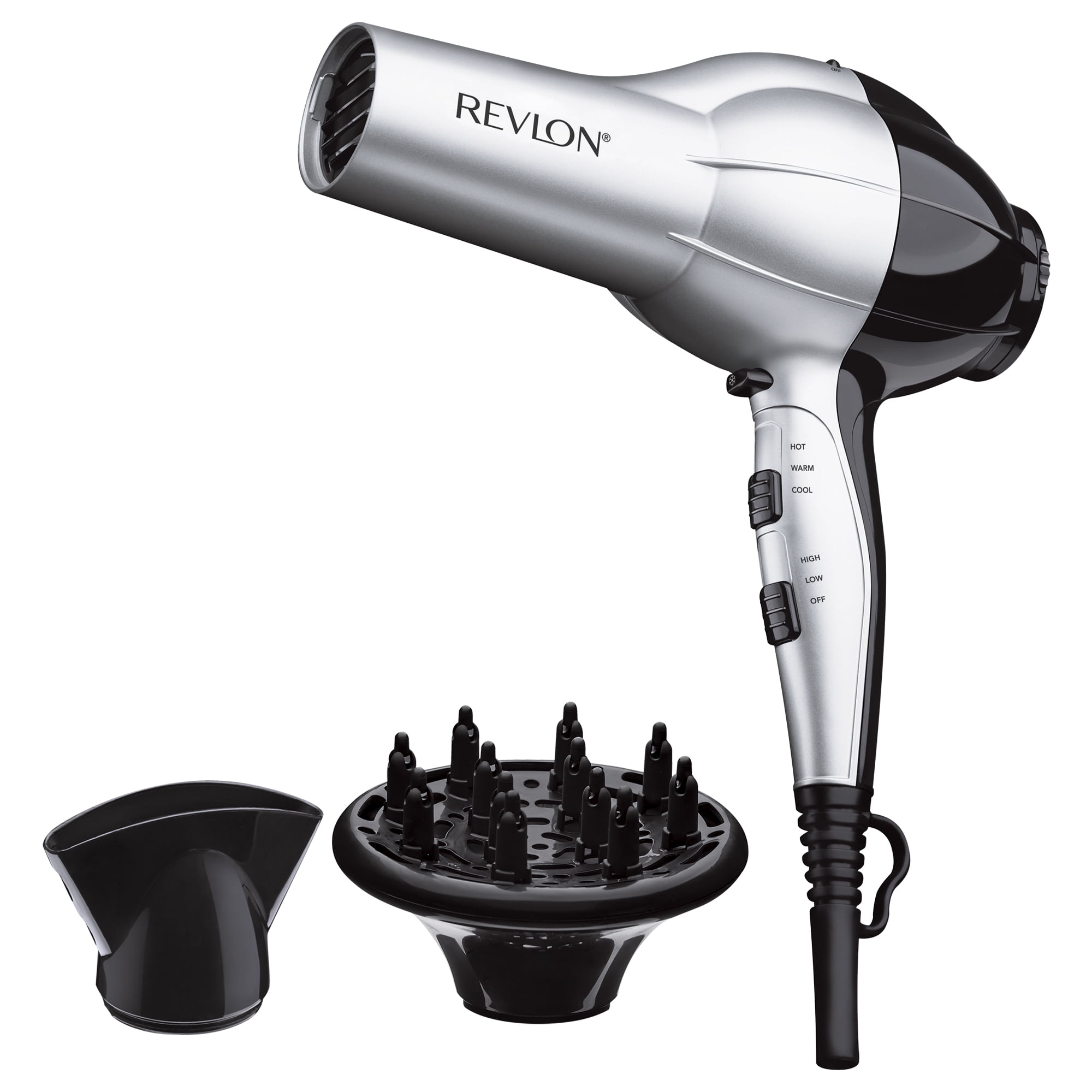 Revlon Perfect Heat Ceramic Turbo Ionic Hair Dryers, Silver with Concentrator and Diffuser