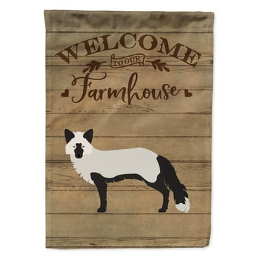 Carolines Treasures CK6815CHF Silver Fox Welcome Canvas House Size outdoor-flags, Multicolor