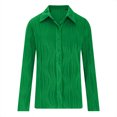 thumbnail image 5 of Ftwytp Women's Casual T Shirts Tops Blouse 2024 New Women's Solid Color V-Neck Button Causal Long Sleeve Tops Blouse Loose T Shirt Womens Polyester T Shirts, 5 of 6