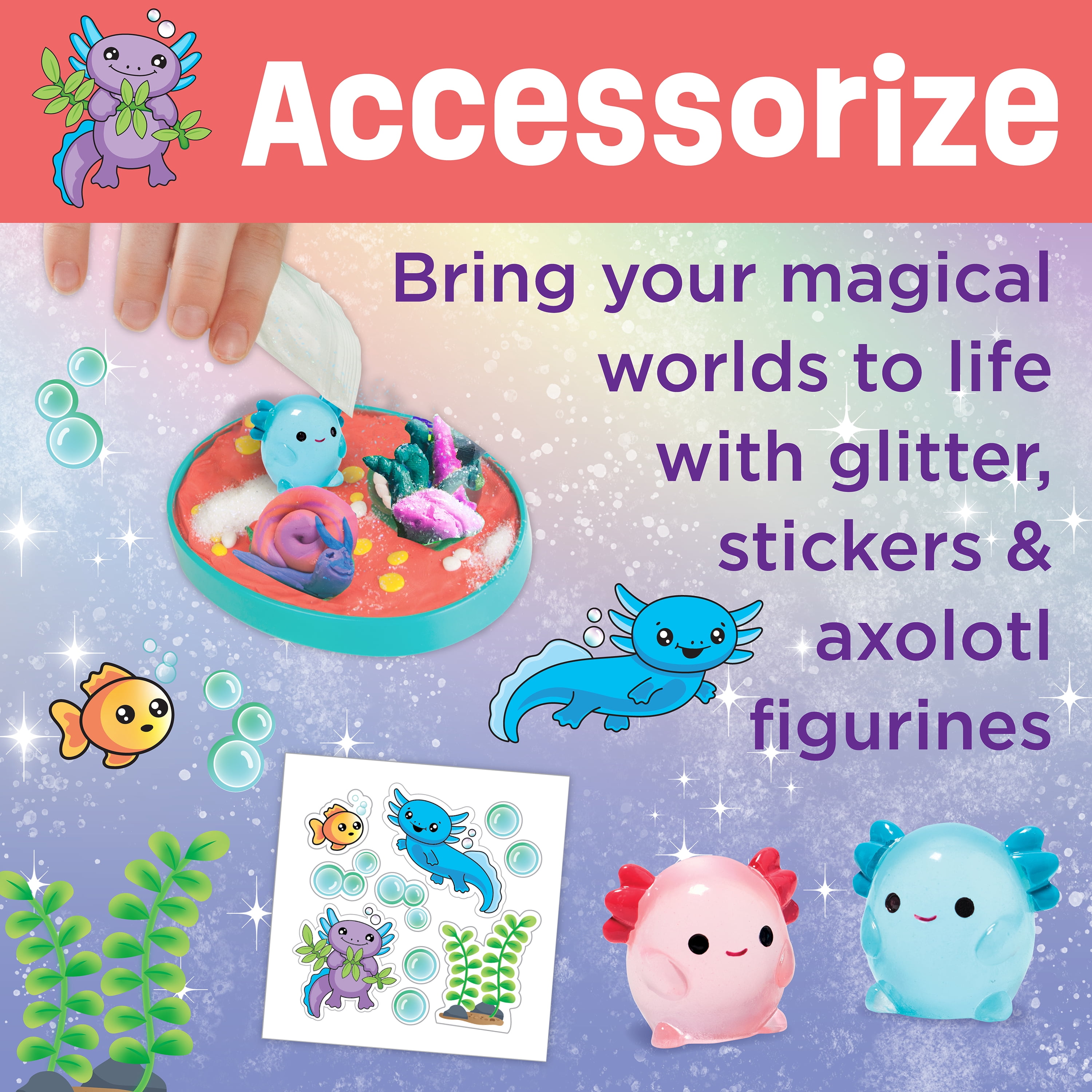 Creativity for Kids Make Your Own Water Globes: Magical Axolotls - Create 2 Snow Globe Axolotl Craft Kit Toys, Ages 6-8+