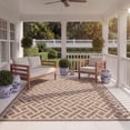 thumbnail image 3 of SAFAVIEH Courtyard Janey Geometric Indoor/Outdoor Area Rug Brown/Light Beige, 6'7" x 9'6", 3 of 10