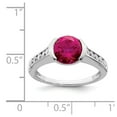 thumbnail image 3 of Auriga 925 Sterling Silver Rhodium Plated Ruby and Cubic Zirconia Bezel Ring Size 6 for Women, 3 of 5