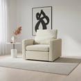 thumbnail image 4 of Ilios Innova | Sofá Cama Individual Reclinable y Convertible, Sillón 2 en 1 de Lino Beige con Reposapiés Desplegable, Diseño Moderno, 4 of 9
