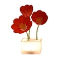 thumbnail image 2 of Lámpara de cumpleaños de la noche de flores automáticas Regalos de cumpleaños Atentable Lámpara de escritorio decorativo de brillo de 3 niveles de 3 Rojo, 2 of 10