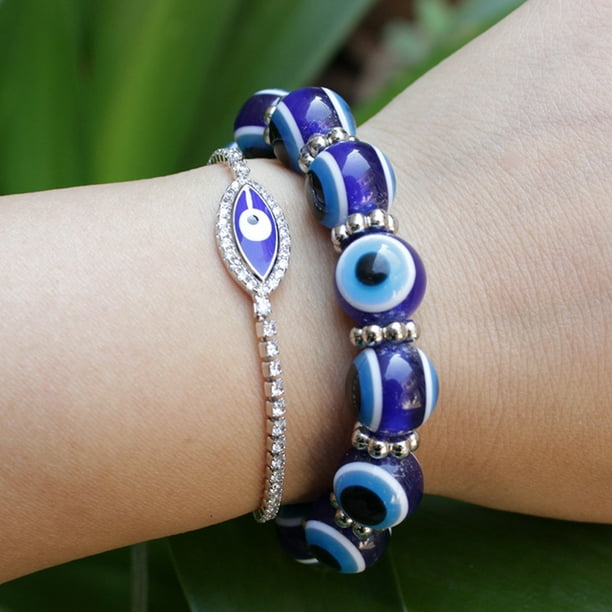 Bracelet evil eye oeil bleu - argent