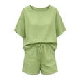 thumbnail image 7 of Maqroz Vacation Outfits for Women Spaghetti Strap Top and Wide Leg Pants Set Two Piece Outfit Summer Beach Travel Lounge Sets Green XXXL, 7 of 7