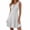 White, variant on Oksale Ribbed Knit Dresses for Women Summer Trendy Henley Neck Flowy A Line Dress Cozy Sleeveless Mini Dresses Orange M