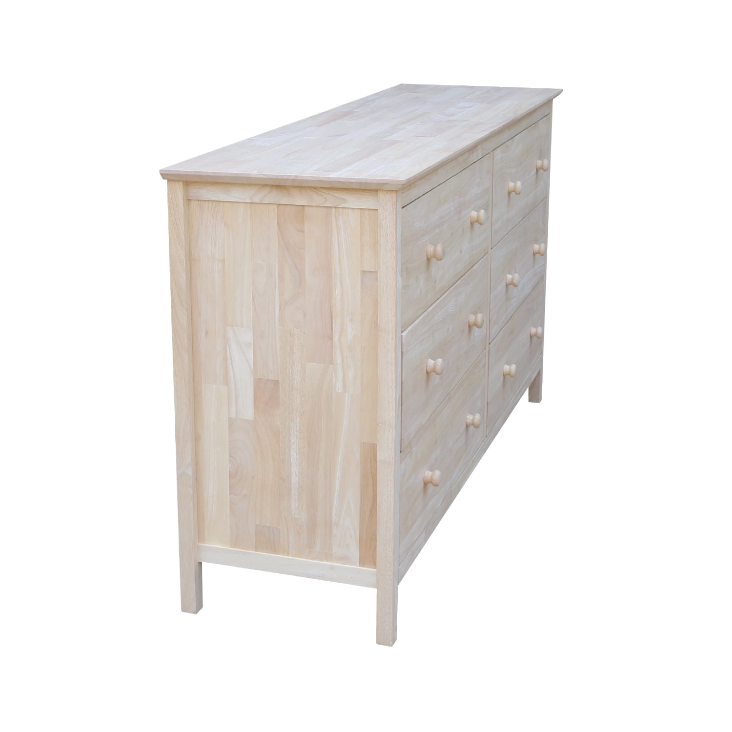 International Concepts Unfinished Solid Wood 6 Drawer Dresser