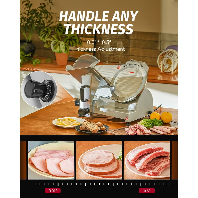 150-Watt Stainless-Steel 10 in. Commercial Deli Meat Slicer