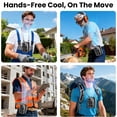 thumbnail image 4 of W & O Portable Handheld Fan, Rechargeable Mini Turbo Fan with 3 Speed Settings, Hands-Free Lanyard Fan, USB-C Personal Cooling Fan for Travel, Outdoor Activities and Summer Use - White, 4 of 8