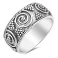 thumbnail image 1 of Bali Bead Swirl Ball Wide Ring .925 Sterling Silver Band Jewelry Female Male Unisex Size 10, 1 of 4