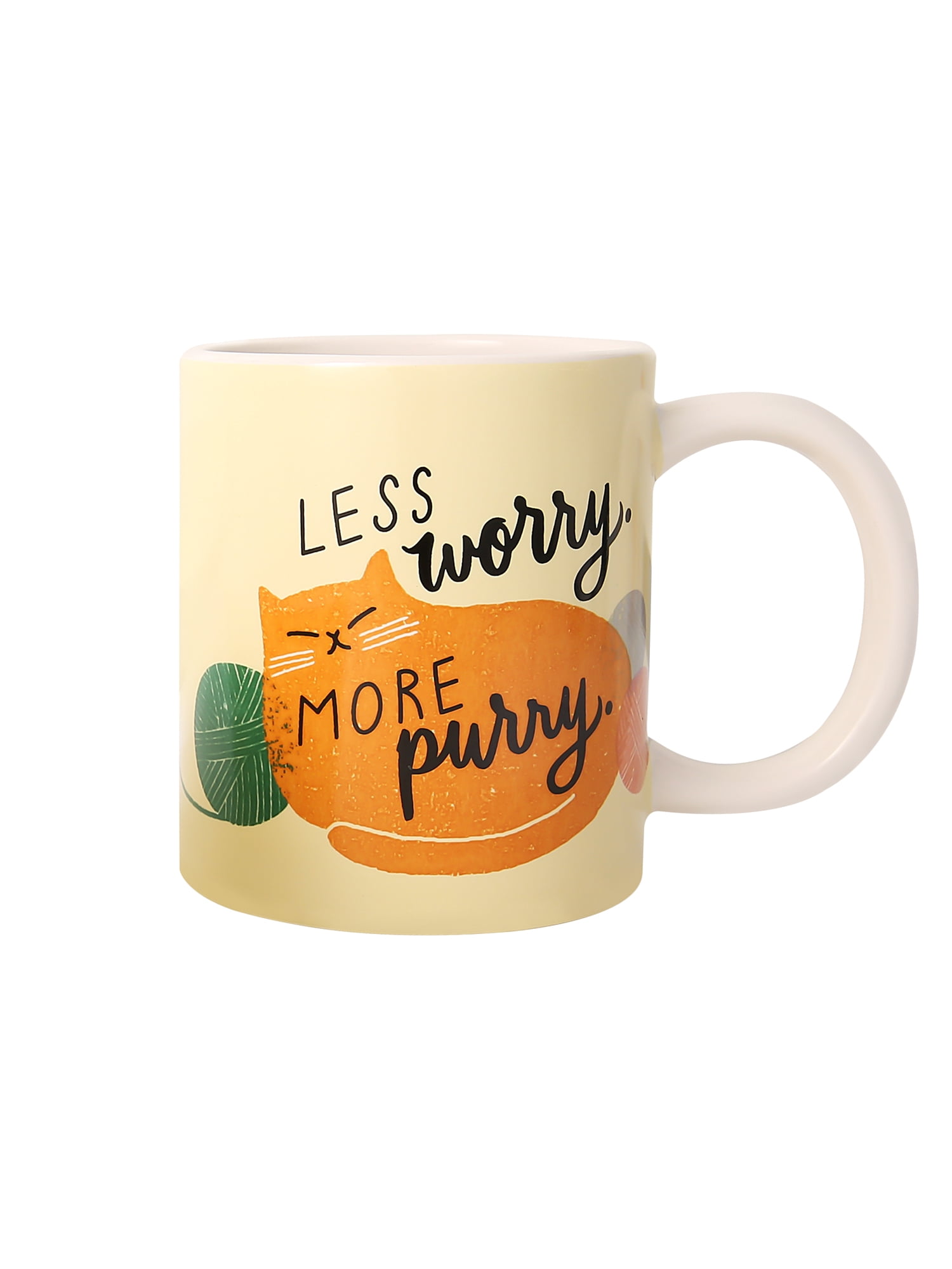 Hallmark 'Less Worry More Purry' Ceramic Mug and Cat Bowl Set for Pet Parents