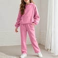 thumbnail image 2 of Zanarzt Kid Girls Clothes Girls Outfits Kids Sweatsuit 2 Piece Outfits for Girls Athletic Sweatshirt Sweatpants Cozy Fleece Jogger Set Pink,6-7 Years, 2 of 9