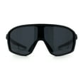 thumbnail image 4 of Mens Geometric Oversized Shield Sport Plastic Wrap Riding Sunglasses Matte Black - Black, 4 of 7