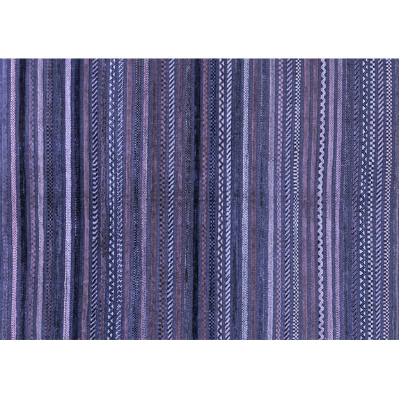Ahgly Company Machine Washable Indoor Rectangle Abstract Blue Modern Area Rugs, 6' x 9'