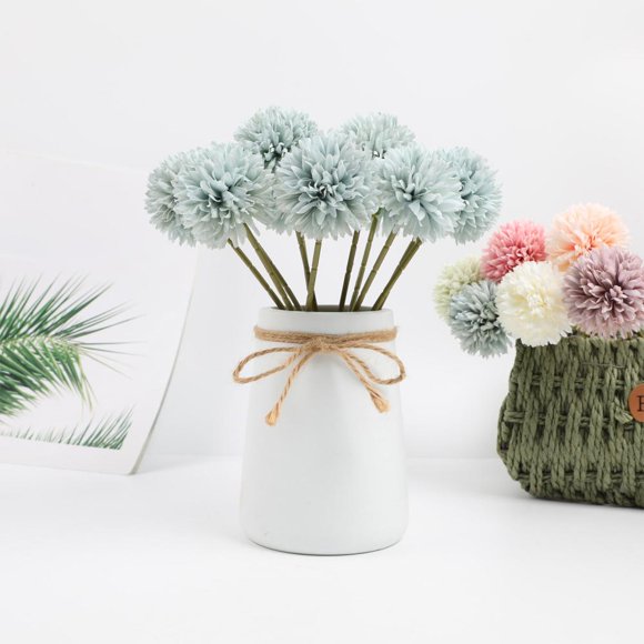 Feltree Simulated Table Tennis Chrysanthemum Fake Flower Bundle Embroidery Ball Wedding Home Hotel Photography Flower Arrangement Decoration Ornament
