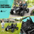 thumbnail image 5 of Coane 24V Ride on Toy Car for Big Kids 4-8, XL Kids UTV 2 Seater with Remote Control, 20" Spacious Seat, 4WD/2WD, MP3 & USB, 3 Speed, Storage, Electric Powerful Cars for Boys Girls, Black, 5 of 13