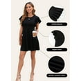 thumbnail image 4 of DOKOTOO Women's Spring Summer Cocktail Dress - Ruffle Sleeve Crewneck High Waist Flowy A Line Mini Dress, 4 of 10