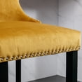thumbnail image 5 of MIKIBAMA Gold Velvet Counter Height Barstools with Wooden Legs, Set of 4, 5 of 11
