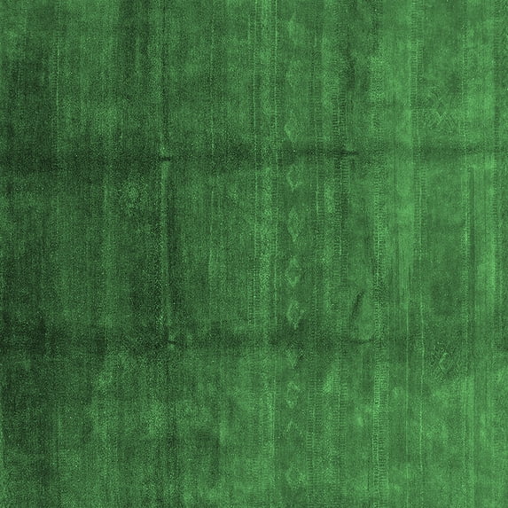Ahgly Company Indoor Square Persian Emerald Green Bohemian Area Rugs, 7' Square