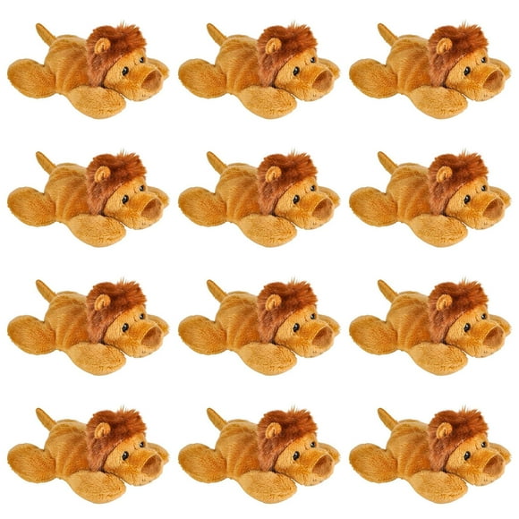 Forest & Twelfth Stuffed Animal Mini Plush Toys, 12 Pack Stocking Stuffer for Kids, Birthday Party Favors and Goody Bags, Classroom Treasure Box Prizes (Lion)