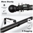 thumbnail image 2 of KoshiMe 1-inch Diameter Adjustable Curtain Rod 32-86 inches, Heavy-Duty Curtain Rods, Classic Ball Finials for Indoor/Outdoor Use, Black, 2 of 7