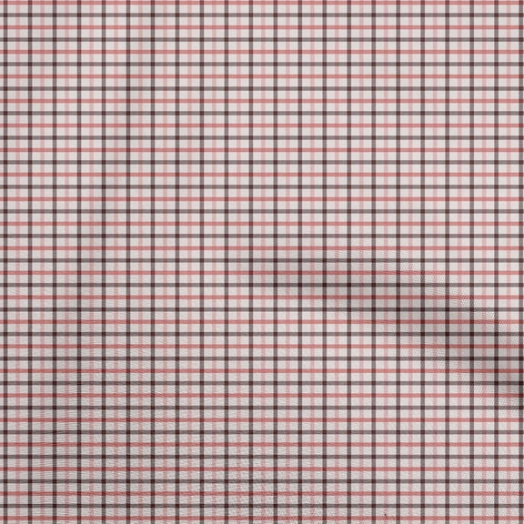 oneOone Polyester Spandex Brown Fabric Check Diy Clothing Quilting Fabric Print Fabric By Yard 56 Inch Wide
