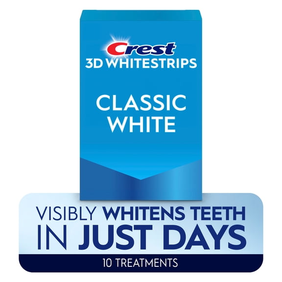 Crest 3DWhitestrips Classic White Teeth Whitening Kit, 10 Count
