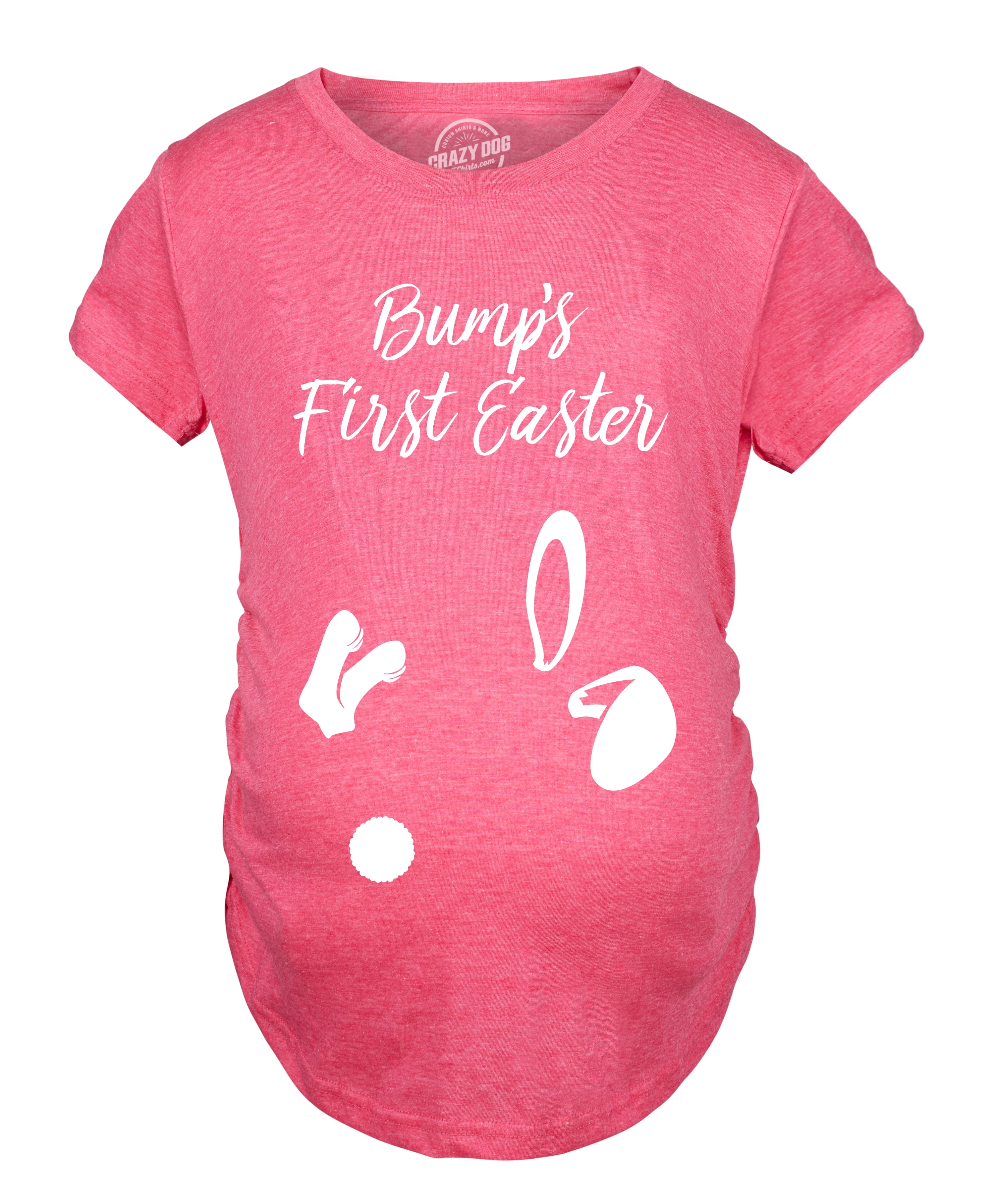 Crazy Dog T-Shirts Maternity Bumps First Easter T Shirt Cute Announcement Pregnancy Spring Shower 